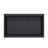 Quadron LOGAN 110 GraniteQ zlewozmywak pure carbon 76x44x23,5 cm 1-komorowy wpuszczany z syfonem manualnym pure carbon HQD7644U7BLMI